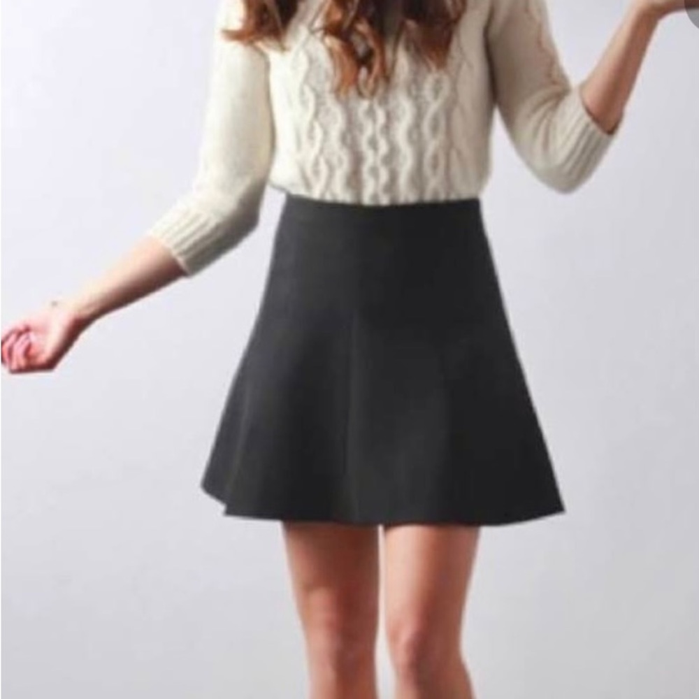 J Crew Fluted Mini Black Skirt Size 4 NWOT